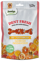 Dent Fresh 360° Toothbrush Treat 150g Immunity Orange - Vitamin C & Turmeric (Curcumin) 18pcs 150g