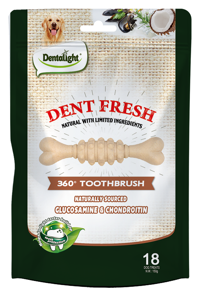 Dent Fresh 360° Toothbrush Treat 150g Fresh Breath with Glucosamine and Chondroitin - Animall Philippines