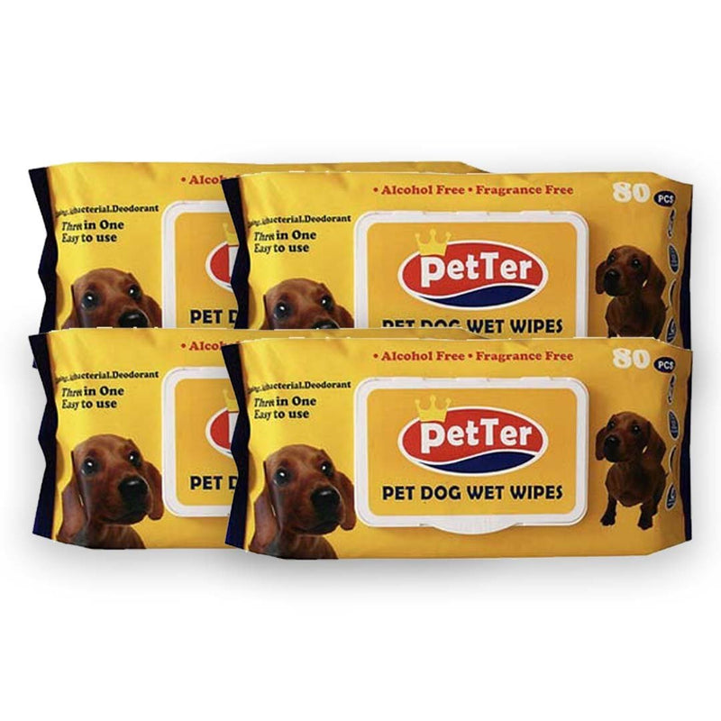 Petter Pet Grooming Wipes 80 Pulls x 4 Packs (Savers Bundle) - Animall Philippines