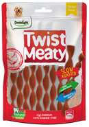 Dentalight Meaty Twist Dog Treats Chicken Flavor Slow Roasted Jerky 100 Grams