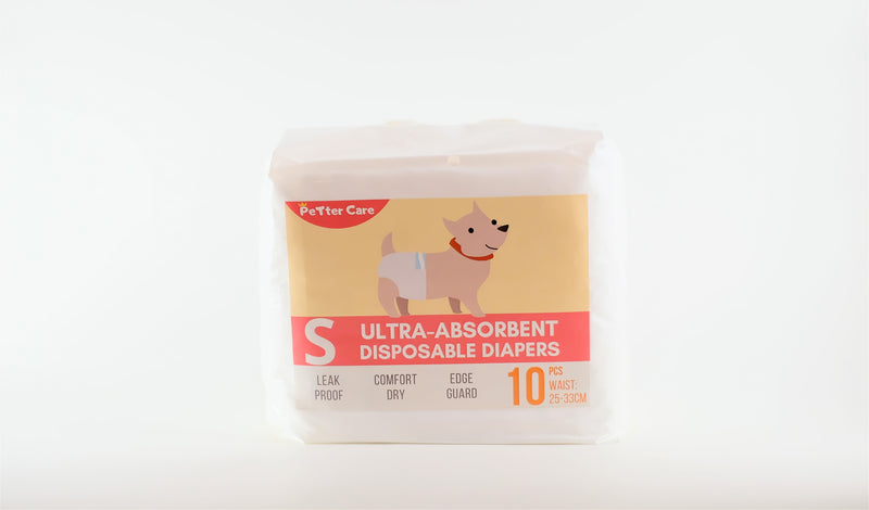 Petter Care Disposable Dog Diaper 10pcs Small - Super Absorbent Dog Diaper Female Diaper with Edge Guard
