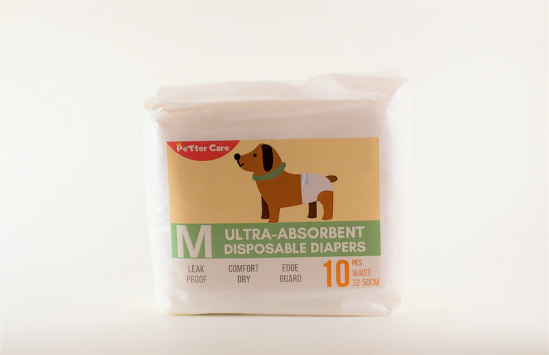 Petter Care Disposable Dog Diaper 10pcs Medium - Super Absorbent Dog Diaper Female Diaper with Edge Guard